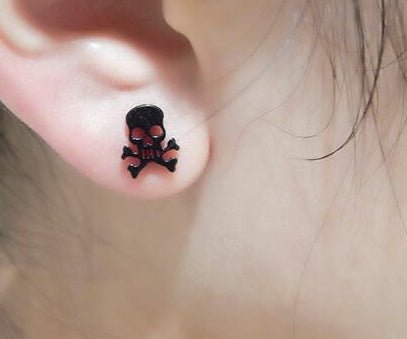 Skull Earrings Stainless Steel Rocked-Jewearrings