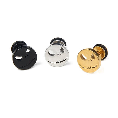 Skull Earrings Stainless Steel Studs Trendy for Men-Jewearrings