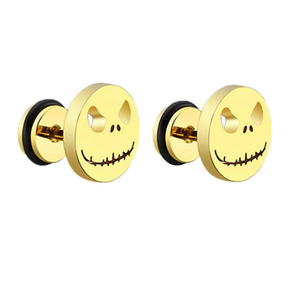 Skull Earrings Stainless Steel Studs Trendy for Men-Jewearrings