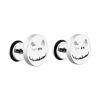 Skull Earrings Stainless Steel Studs Trendy for Men-Jewearrings