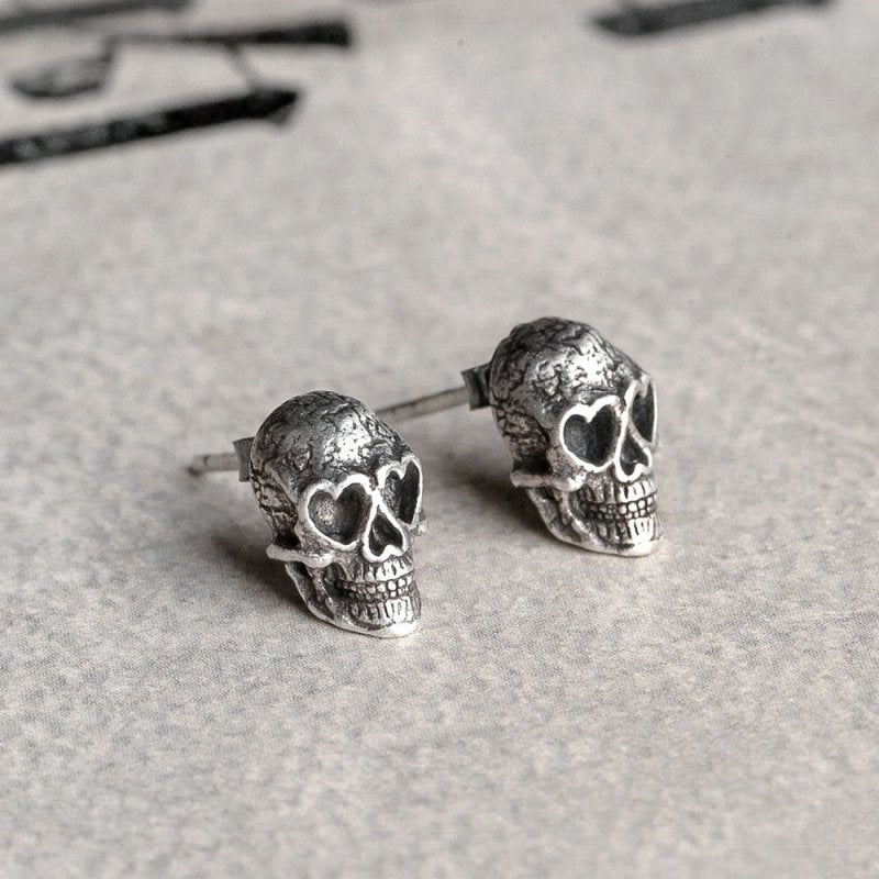 Skull Earrings Sterling Silver Fashion Earrings-Jewearrings