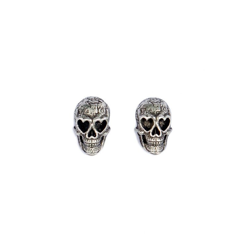 Skull Earrings Sterling Silver Fashion Earrings-Jewearrings