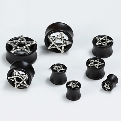 Skull Earrings Wooden Star Alloy-Jewearrings