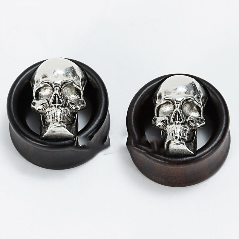 Skull Earrings Wooden Star Alloy-Jewearrings