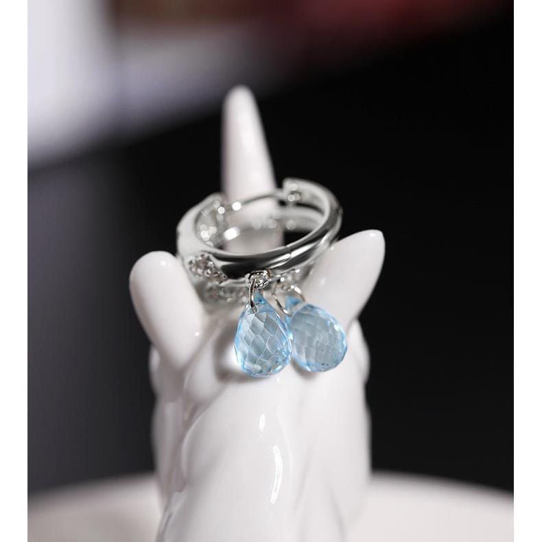 Sky Blue Topaz Earrings Women-Jewearrings