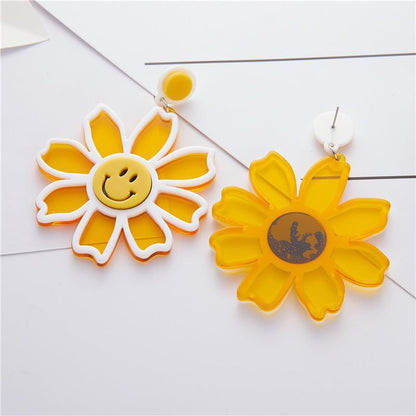 Smiley face acrylic Earrings-Jewearrings