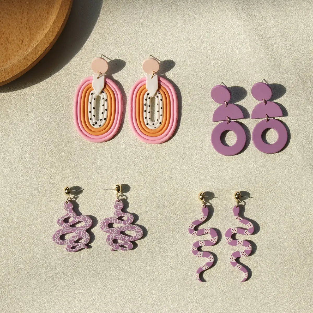 Snake Earrings Acrylic Multicolor-Jewearrings