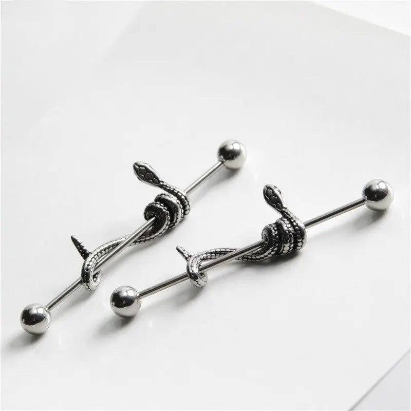 Snake Earrings Barbell Style-Jewearrings