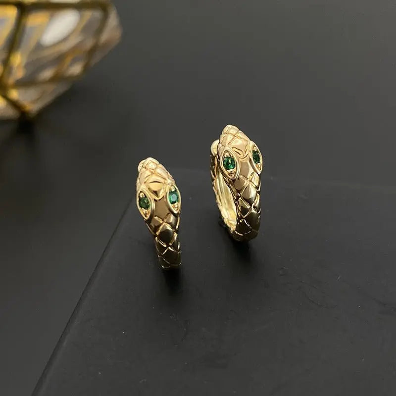 Snake Earrings Copper Plated True Gold-Jewearrings