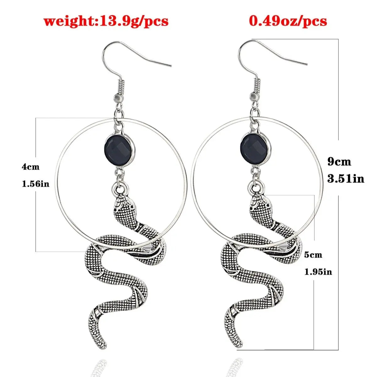 Snake Earrings: Creative Exaggerated Snake Shaped Earrings-Jewearrings