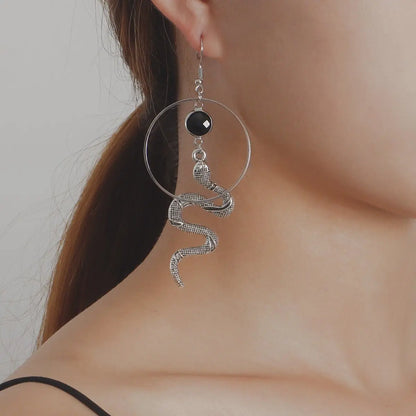 Snake Earrings: Creative Exaggerated Snake Shaped Earrings-Jewearrings