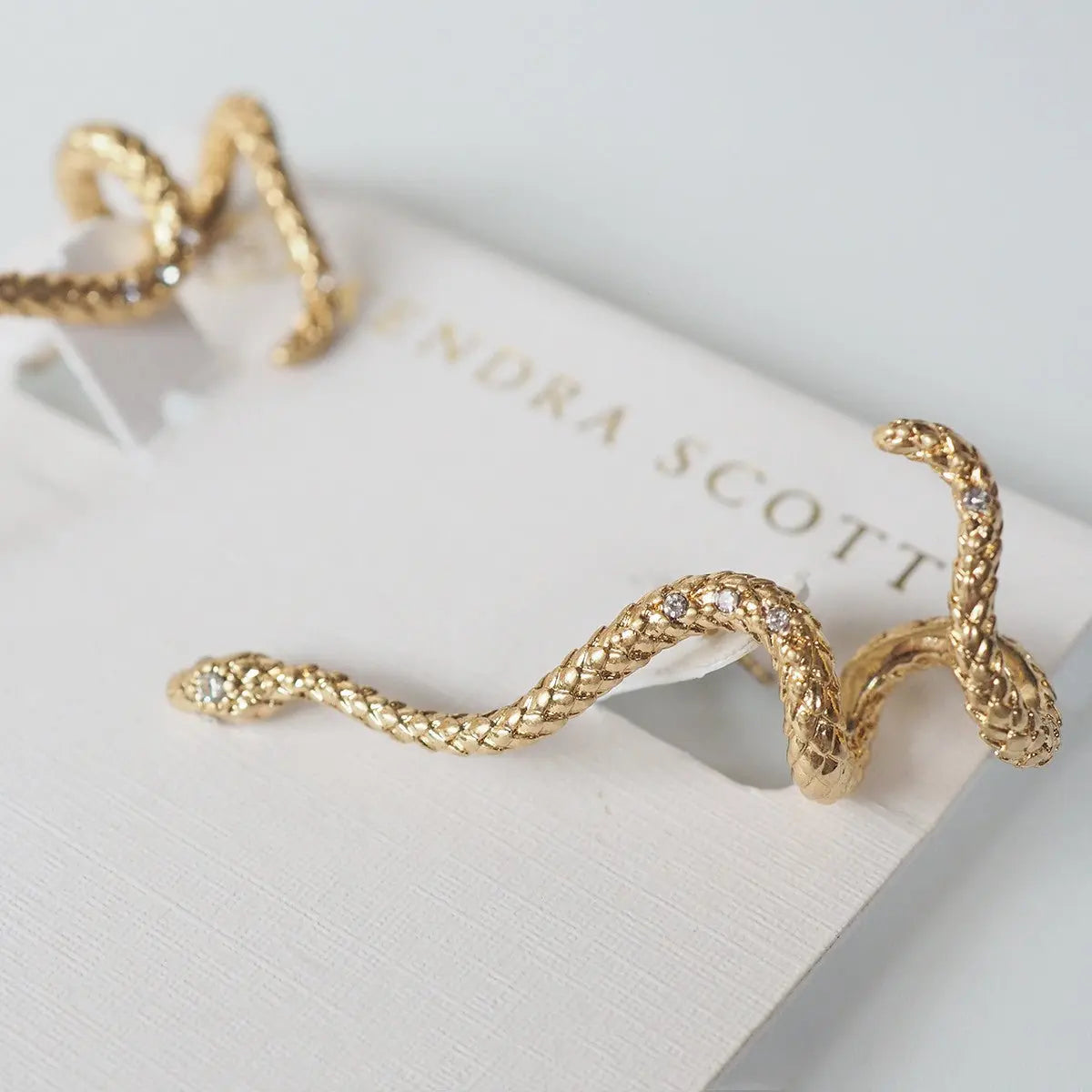 Snake Earrings: Designer Gold Snake Wrap Vintage Earrings-Jewearrings