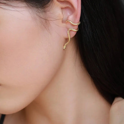 Snake Earrings: Designer Gold Snake Wrap Vintage Earrings-Jewearrings