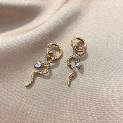 Snake Earrings - Elegant Serpent Dangle-Jewearrings