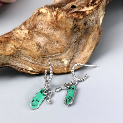 Snake Earrings Emerald Color-Jewearrings