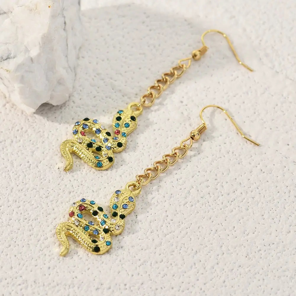 Snake Earrings Exaggerated Popular Earrings-Jewearrings