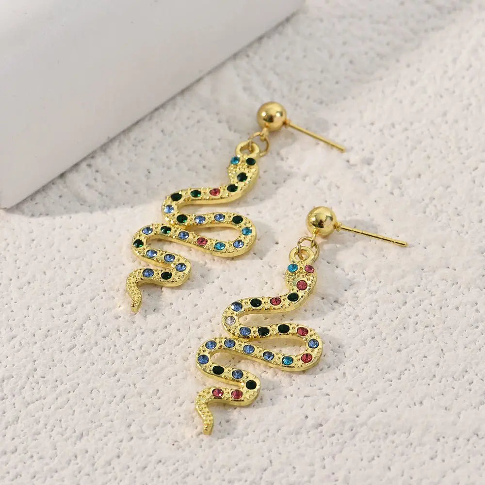 Snake Earrings Exaggerated Popular Earrings-Jewearrings