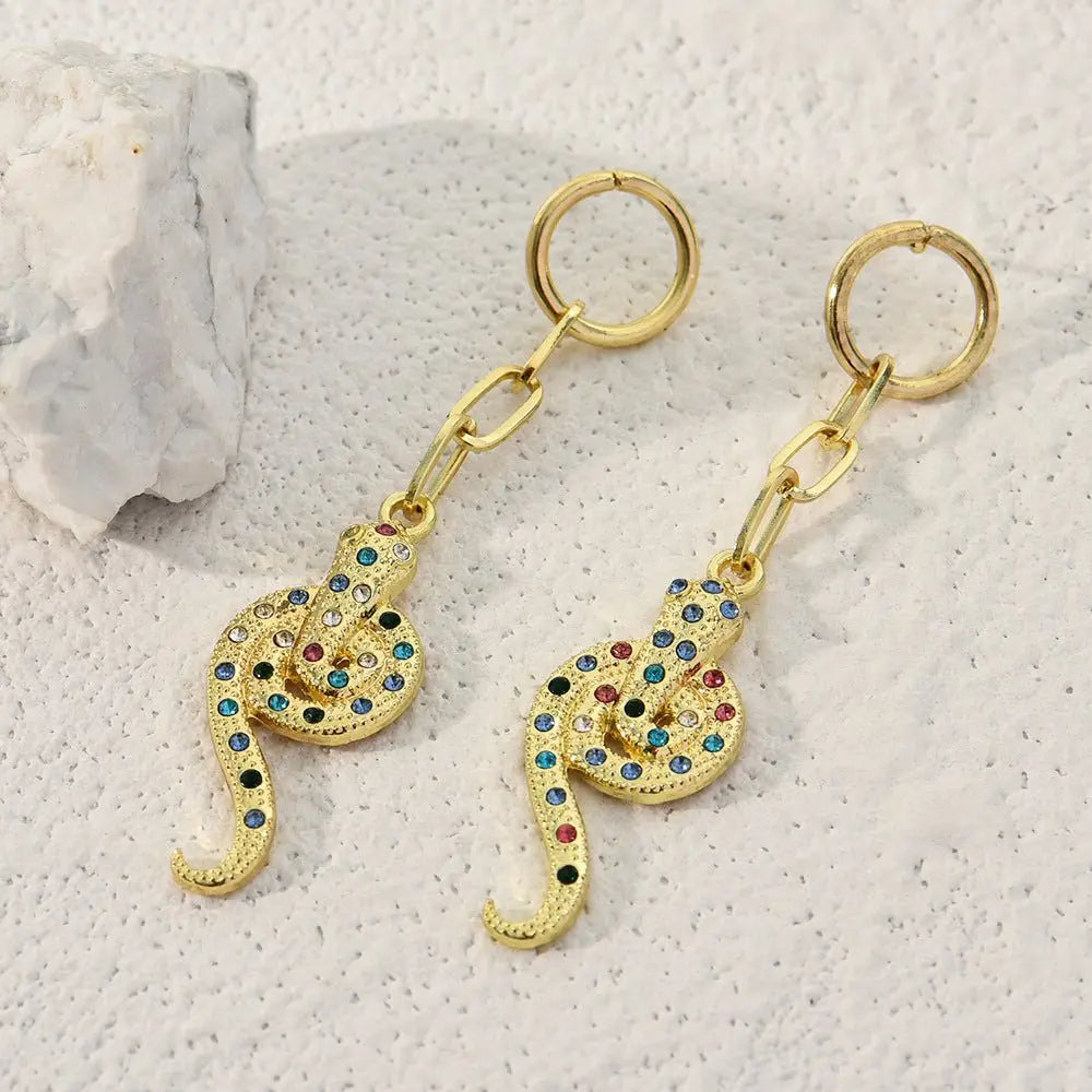 Snake Earrings Exaggerated Popular Earrings-Jewearrings