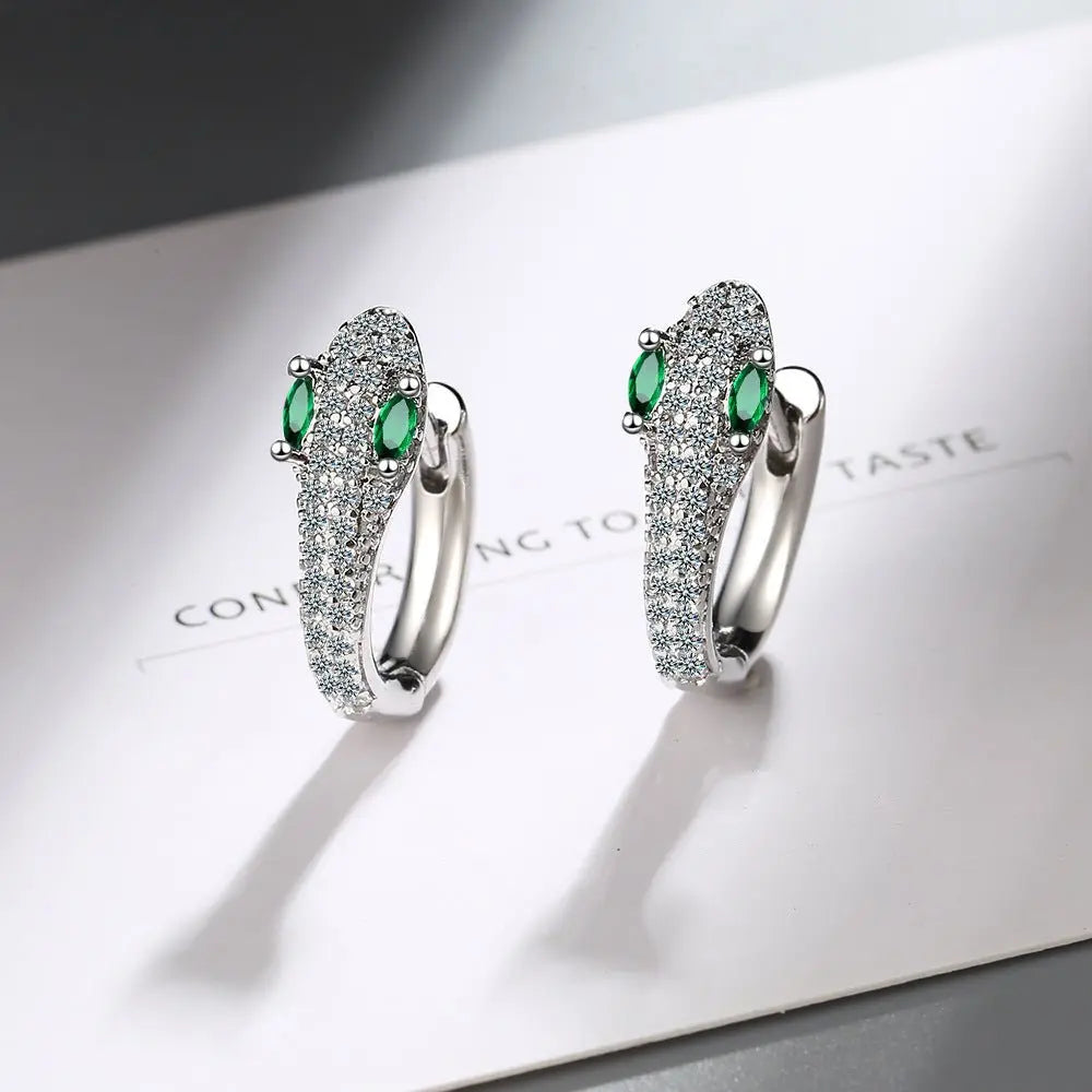 Snake Earrings Fashion Diamond-set Style-Jewearrings