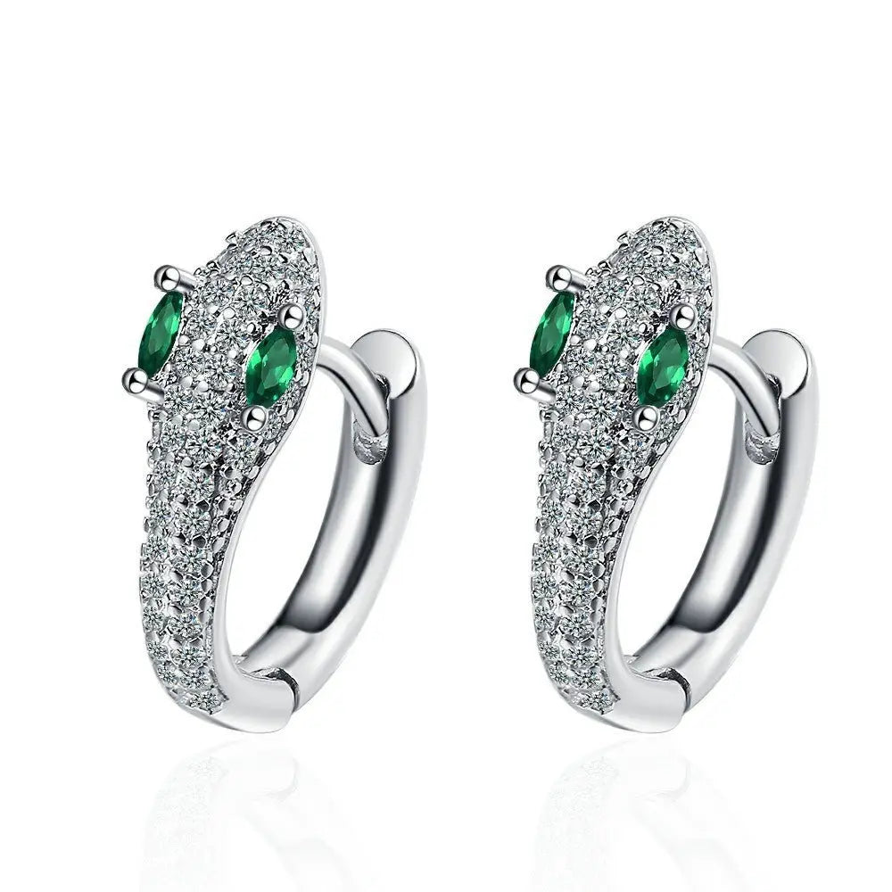 Snake Earrings Fashion Diamond-set Style-Jewearrings