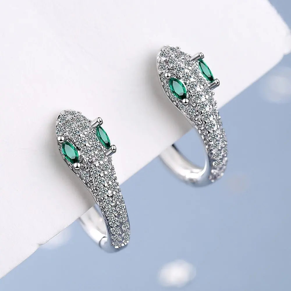 Snake Earrings Fashion Diamond-set Style-Jewearrings