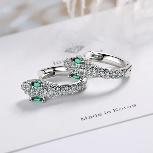 Snake Earrings Fashion Diamond-set Style-Jewearrings