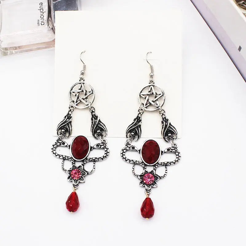 Snake Earrings Fashion Double Water Drop Style-Jewearrings