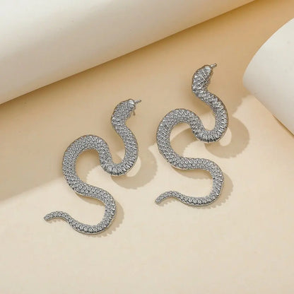 Snake Earrings Fashion Metal Earrings-Jewearrings