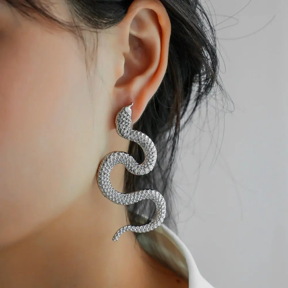 Snake Earrings Fashion Metal Earrings-Jewearrings