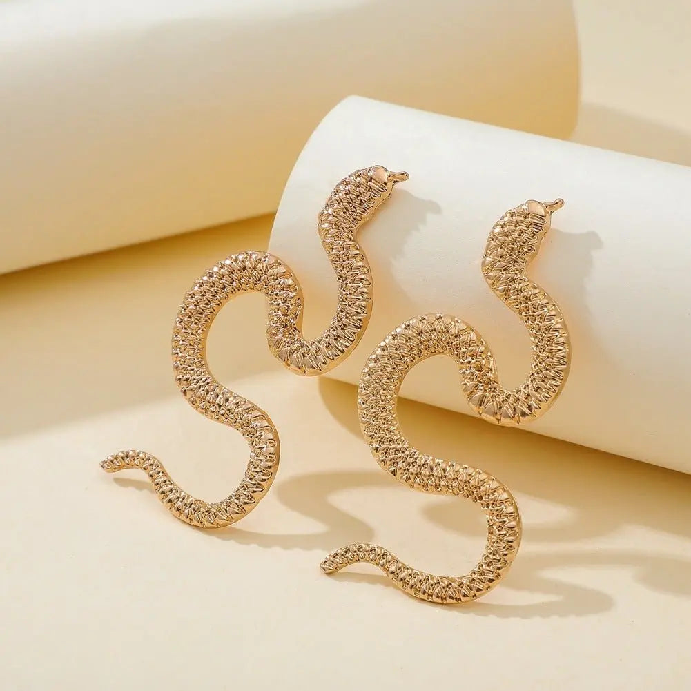 Snake Earrings Fashion Metal Earrings-Jewearrings