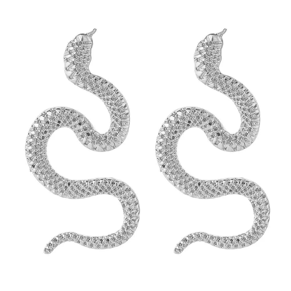 Snake Earrings Fashion Metal Earrings-Jewearrings