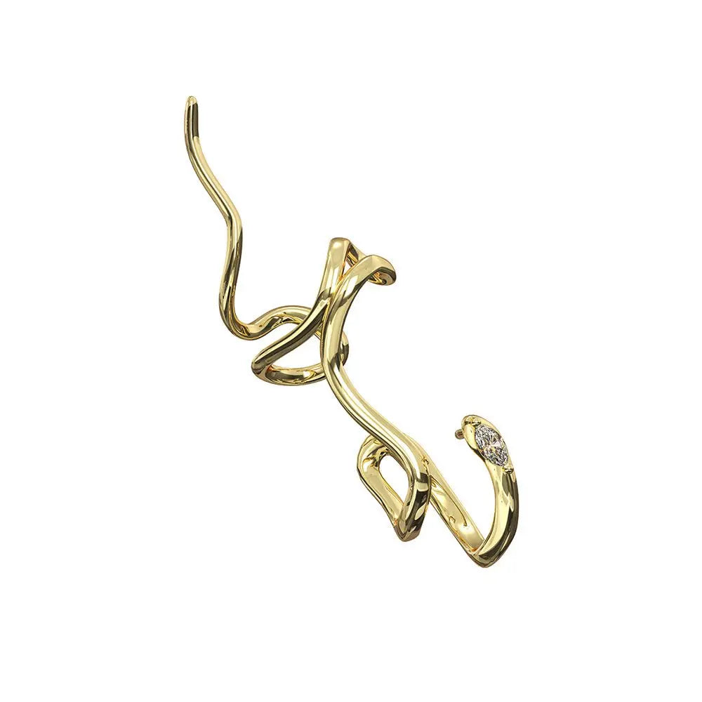 Snake Earrings Fashion Plating Silver Style-Jewearrings