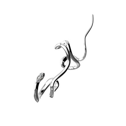 Snake Earrings Fashion Plating Silver Style-Jewearrings