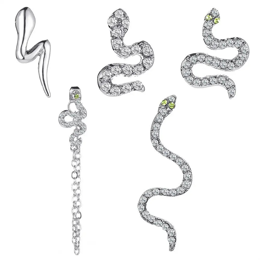 Snake Earrings Full Diamond Serpentine Earrings-Jewearrings