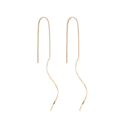 Snake Earrings Gold Copper Long Tassel Earrings-Jewearrings