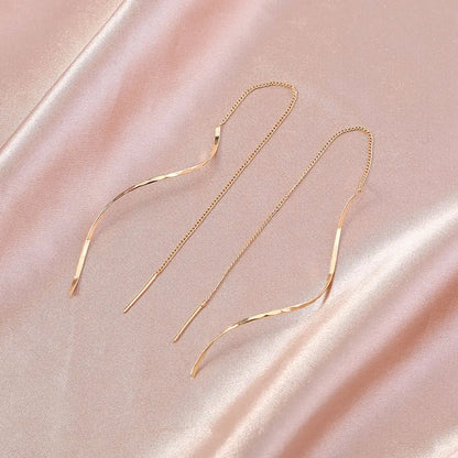 Snake Earrings Gold Copper Long Tassel Earrings-Jewearrings