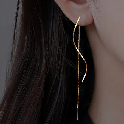 Snake Earrings Gold Copper Long Tassel Earrings-Jewearrings