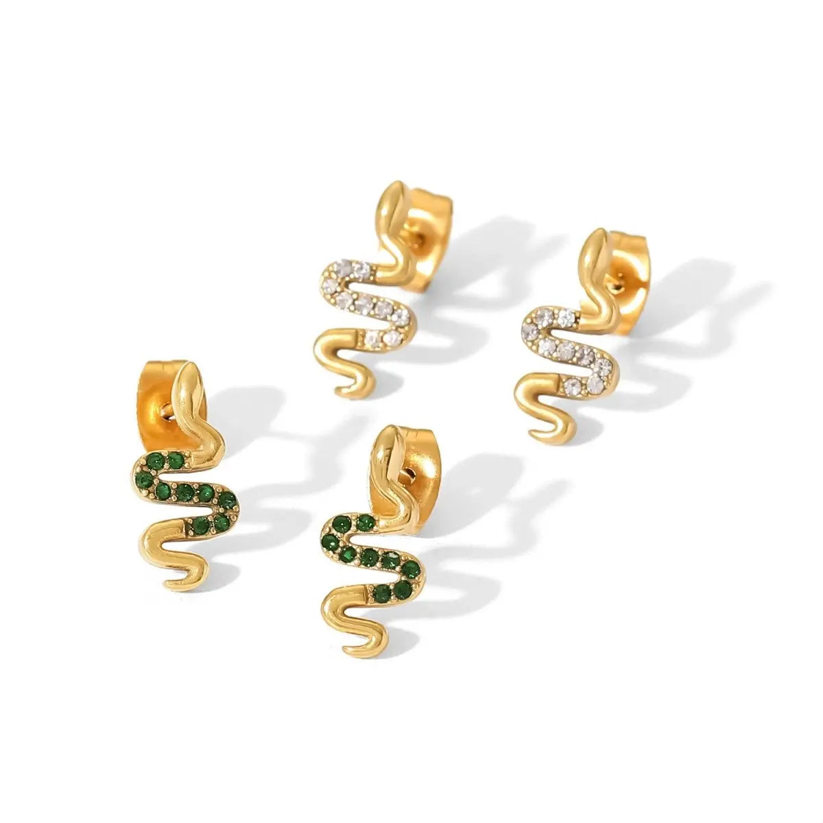 Snake Earrings INS Fashion Vintage 18K Gold Earrings-Jewearrings