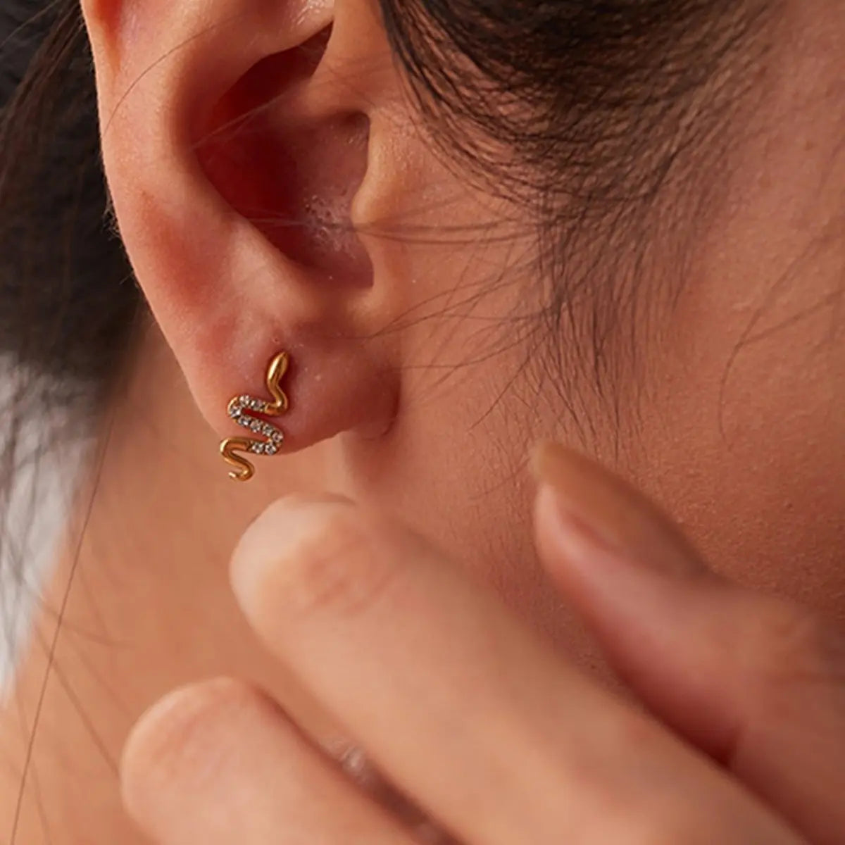 Snake Earrings INS Fashion Vintage 18K Gold Earrings-Jewearrings