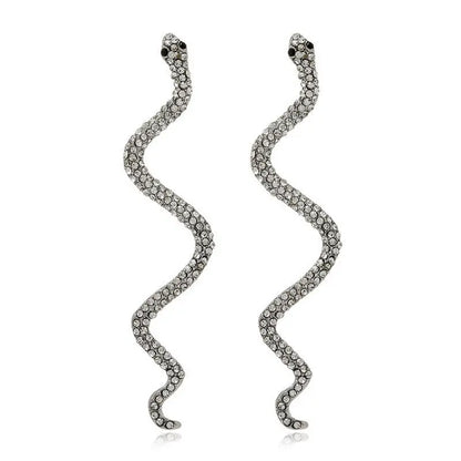 Snake Earrings Ins Twisted Diamond Zodiac Earrings-Jewearrings