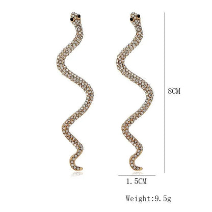 Snake Earrings Ins Twisted Diamond Zodiac Earrings-Jewearrings