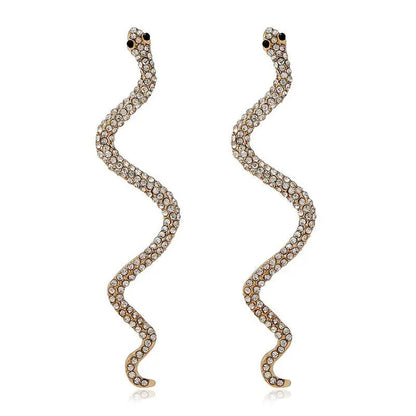 Snake Earrings Ins Twisted Diamond Zodiac Earrings-Jewearrings