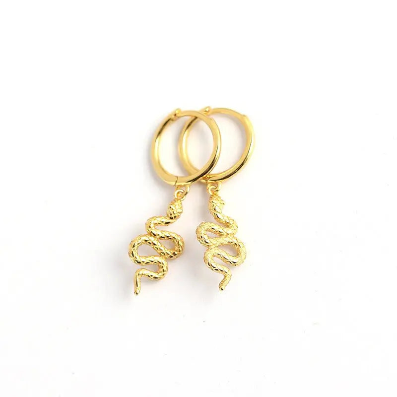 Snake Earrings Irregular Golden Tassel Earrings-Jewearrings