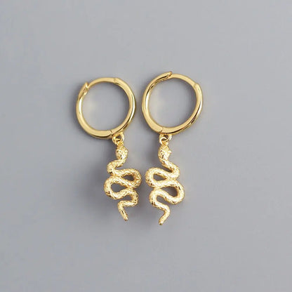 Snake Earrings Irregular Golden Tassel Earrings-Jewearrings