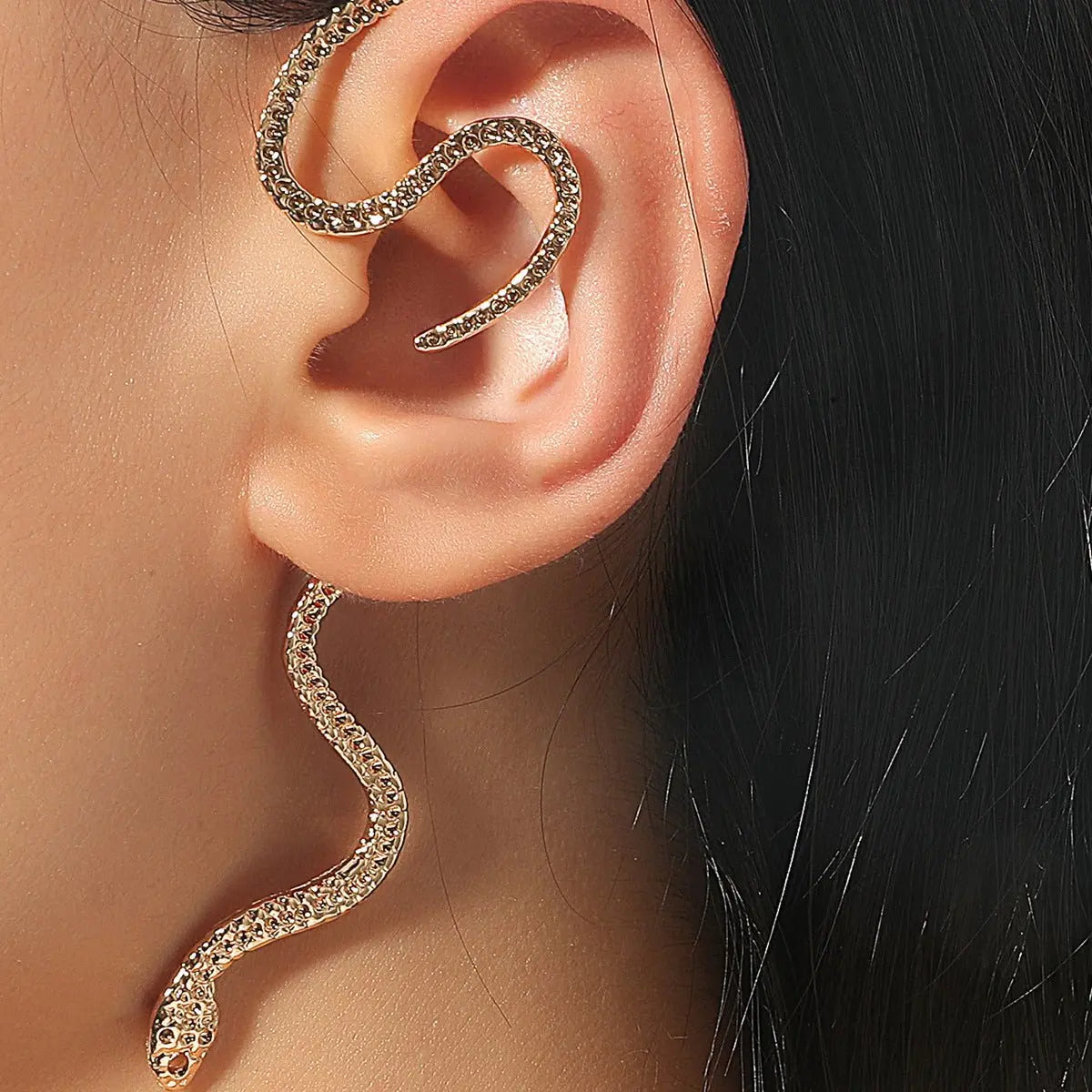 Snake Earrings Non-hole Ear Clip Vintage Zircon-Jewearrings