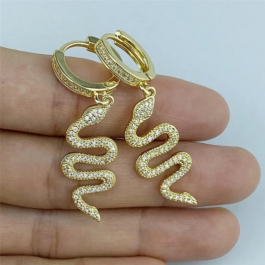 Snake Earrings Personality Big Zircon-Jewearrings