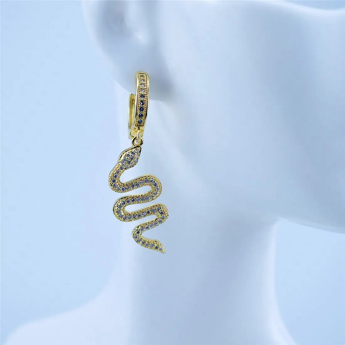 Snake Earrings Personality Big Zircon-Jewearrings