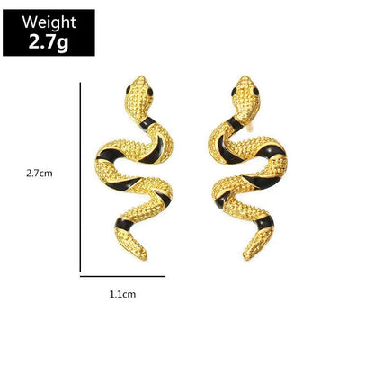 Snake Earrings Personality Creative Curved-Jewearrings