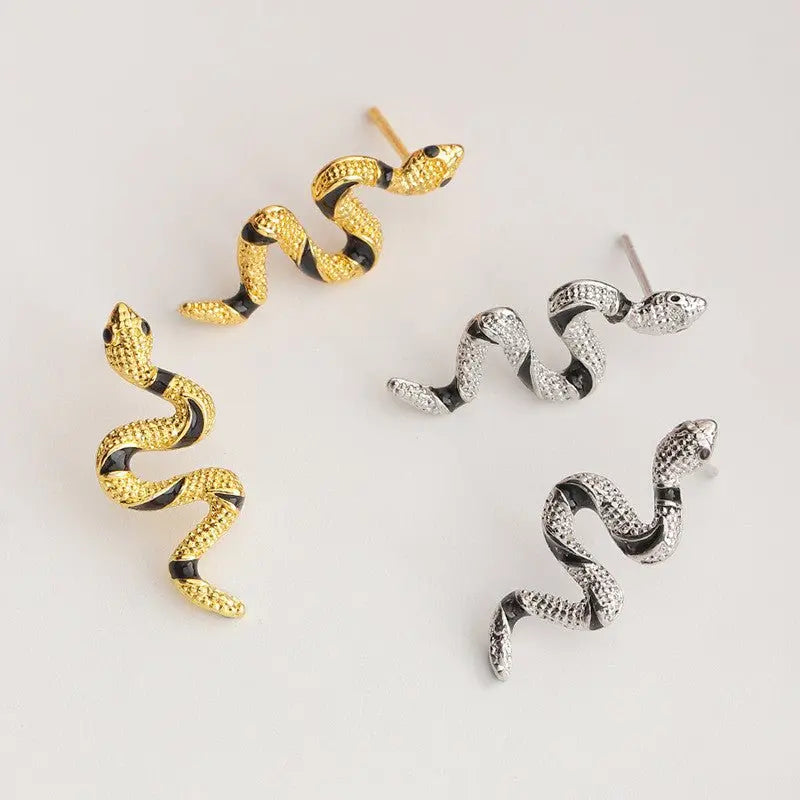 Snake Earrings Personality Creative Curved-Jewearrings