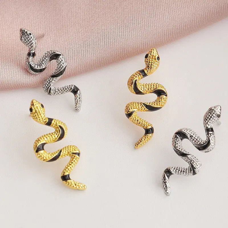 Snake Earrings Personality Creative Curved-Jewearrings